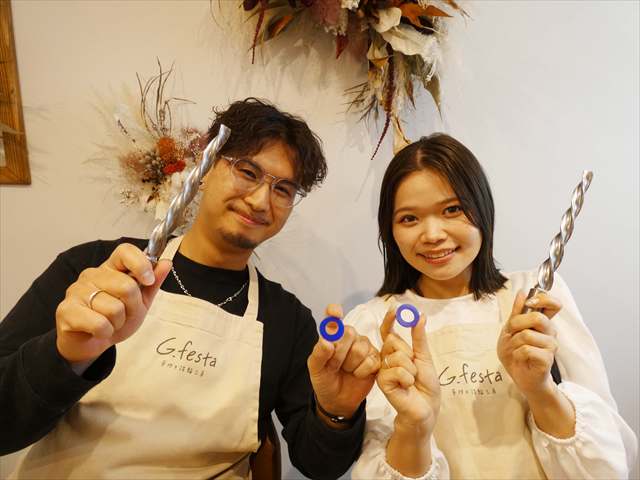 指輪を手作りした先輩カップル 愛知県豊橋市　Ｒさん・Ｓさん