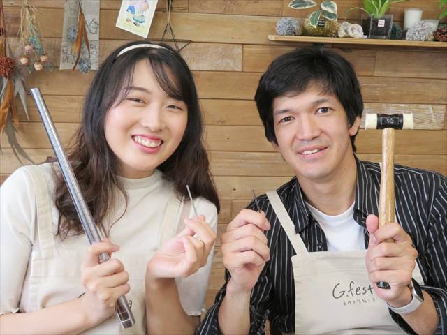 指輪を手作りした先輩カップル 三重県四日市市　Ｍさん・Ｍさん