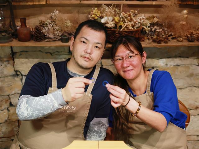 指輪を手作りした先輩カップル 岐阜県岐阜市　Ｙさん・Ｔさん