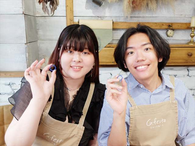 指輪を手作りした先輩カップル 愛知県大府市　Ｊさん・Ｈさん